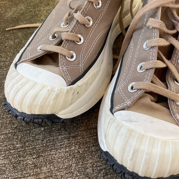 Converse High-Top Sneakers in Brown and Cream - Picture 3 of 6